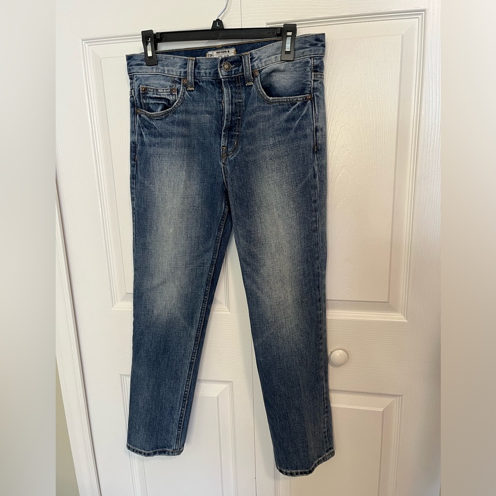Free People Blue Distress Skinny Jeans Size 26